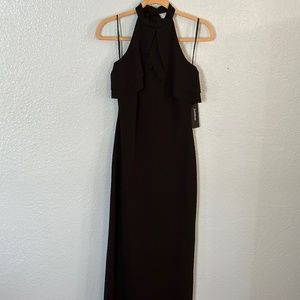 NWT Bebe BLACK Formal Halter Neck Gown Size 6